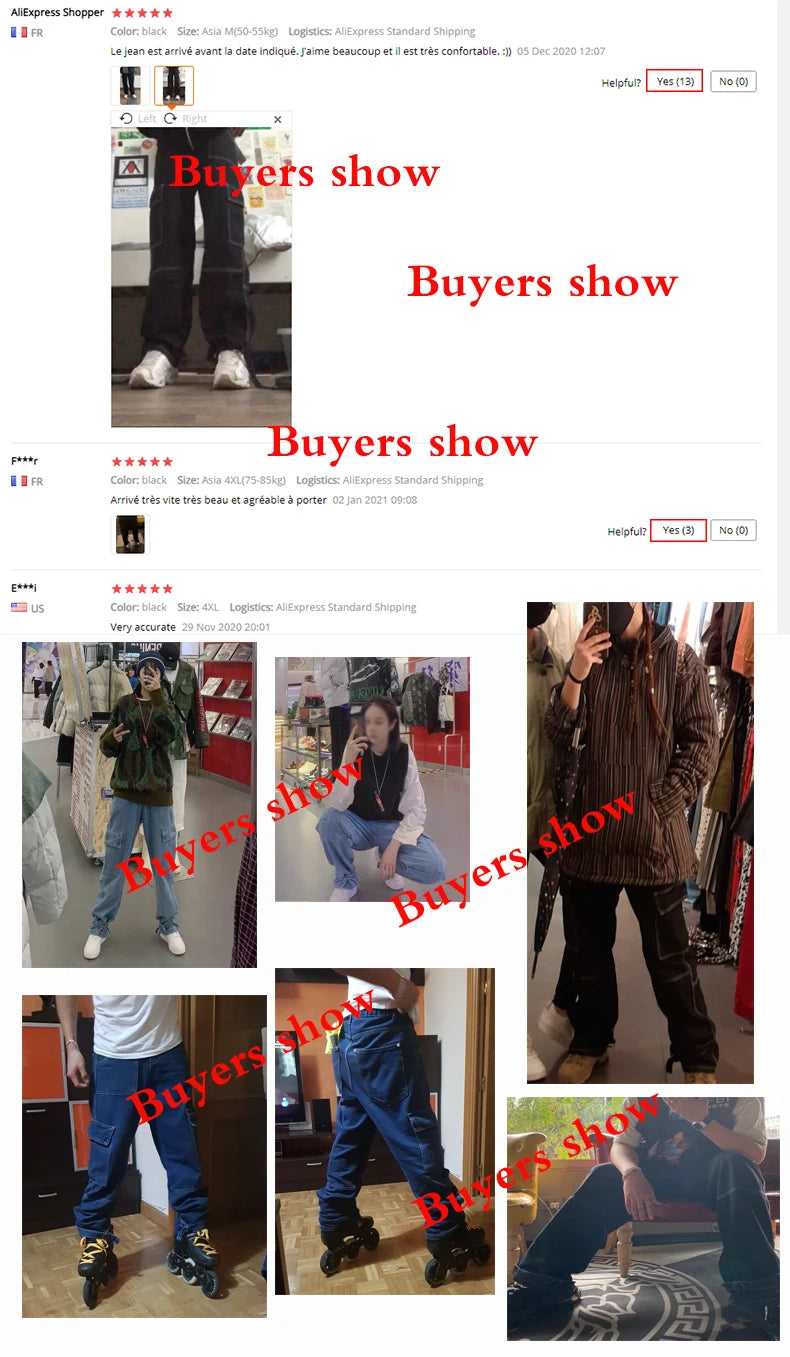 Men’s Wide-Leg Denim Cargo Jeans