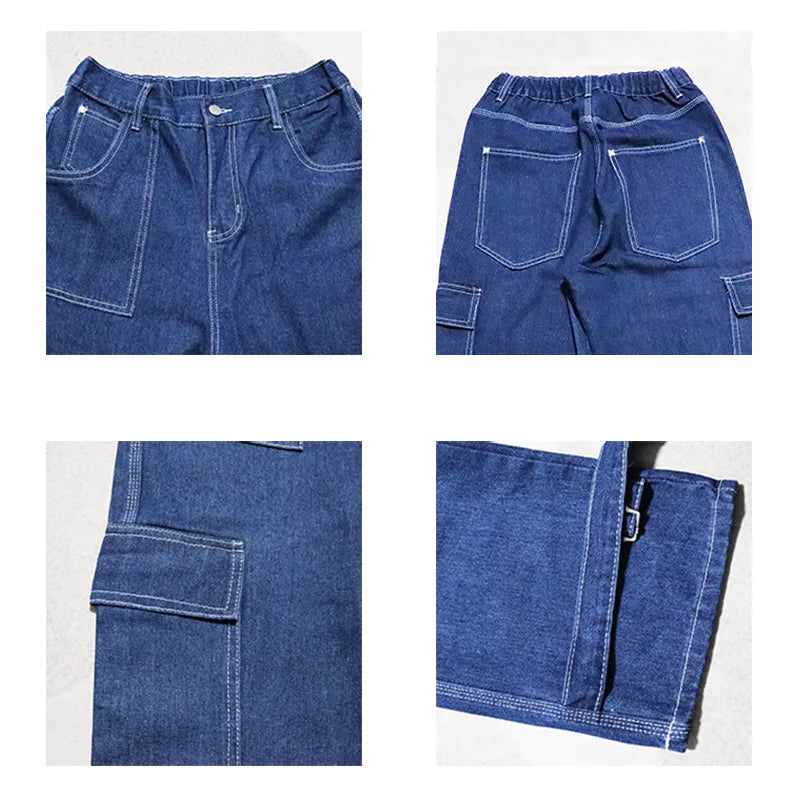 Men’s Wide-Leg Denim Cargo Jeans
