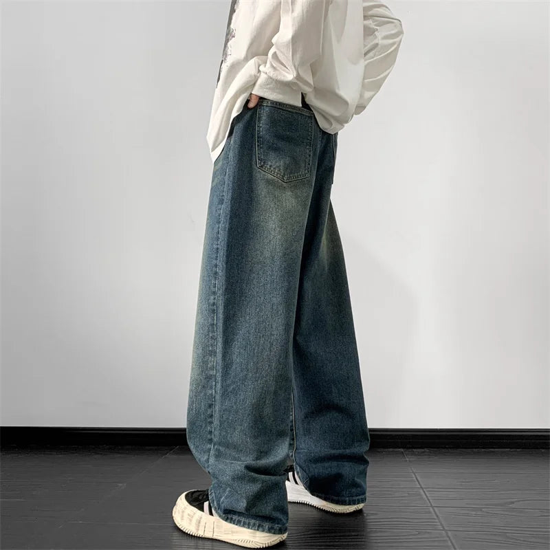 Harajuku Vintage Straight Loose Denim Washed Jeans