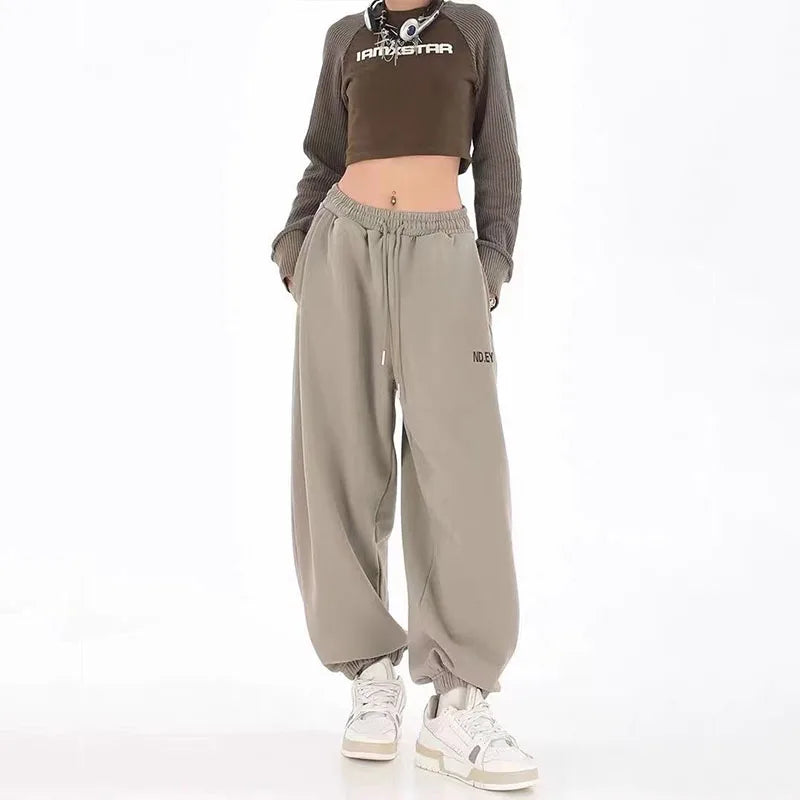 Variant image for Trendy Women's Joggers - Baggy Sweatpants with Drawstring and Elastic Waist-3