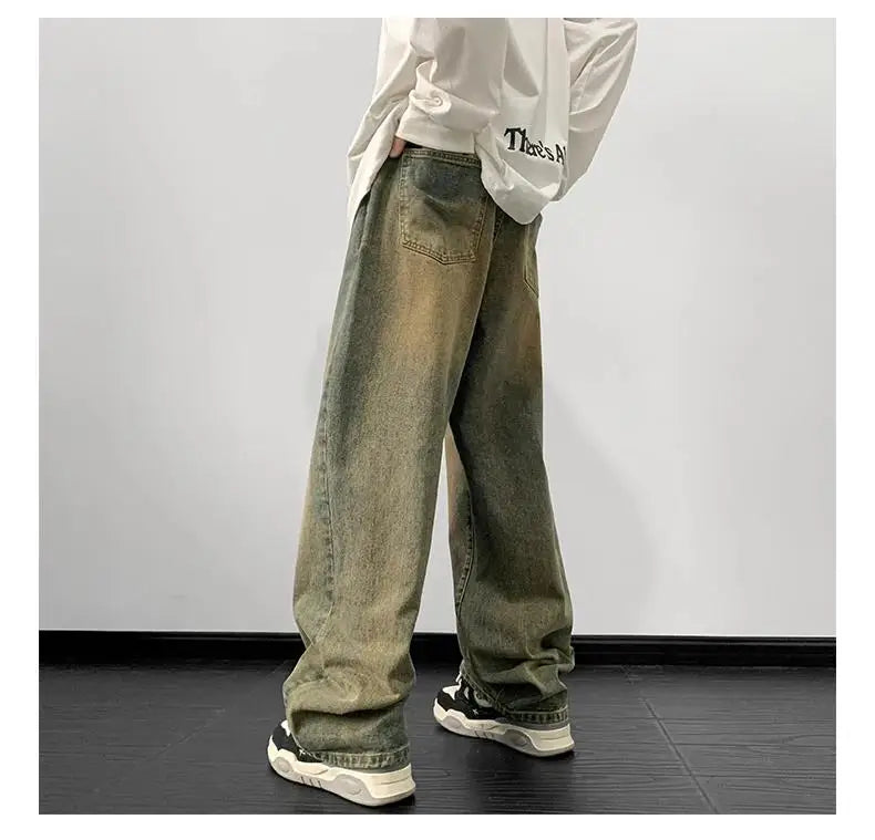 Harajuku Vintage Straight Loose Denim Washed Jeans