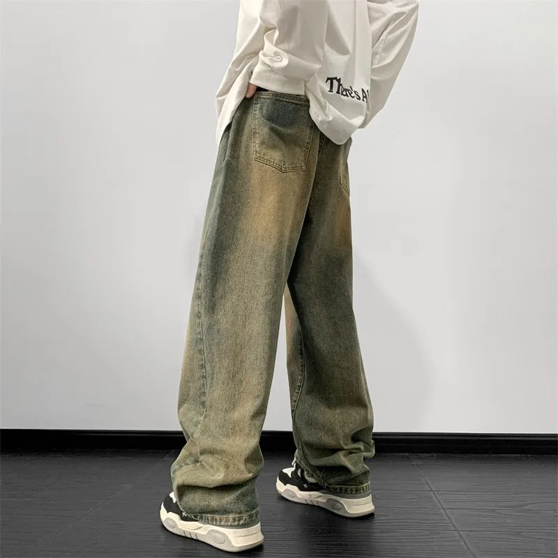Harajuku Vintage Straight Loose Denim Washed Jeans