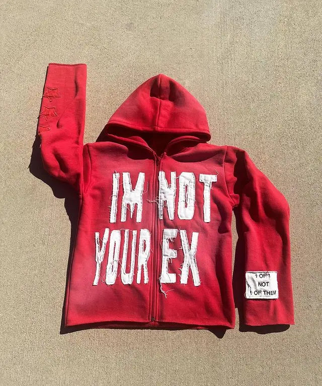Retro Harajuku Letter Pattern Patchwork Sweatshirt Hoodie