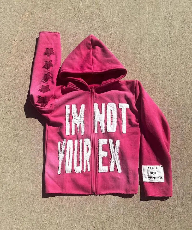 Retro Harajuku Letter Pattern Patchwork Sweatshirt Hoodie