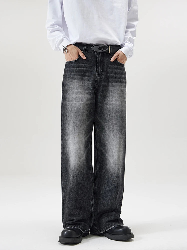 Variant image for Vintage Distressed Men's Jeans - Baggy Straight Fit for Casual Streetwear-13