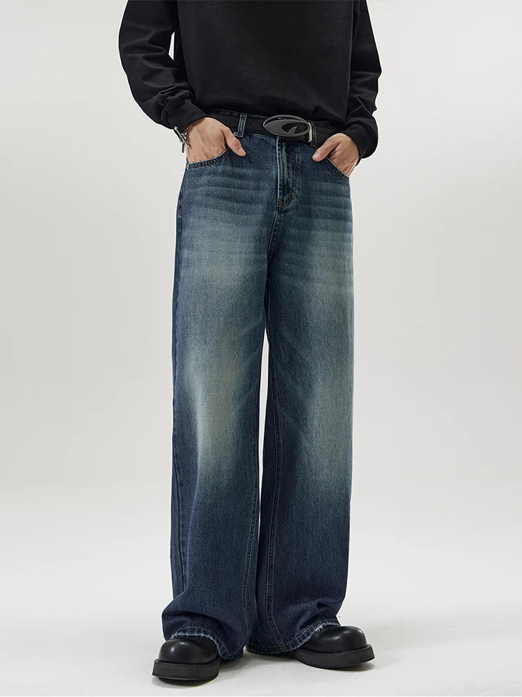 Variant image for Vintage Distressed Men's Jeans - Baggy Straight Fit for Casual Streetwear-3