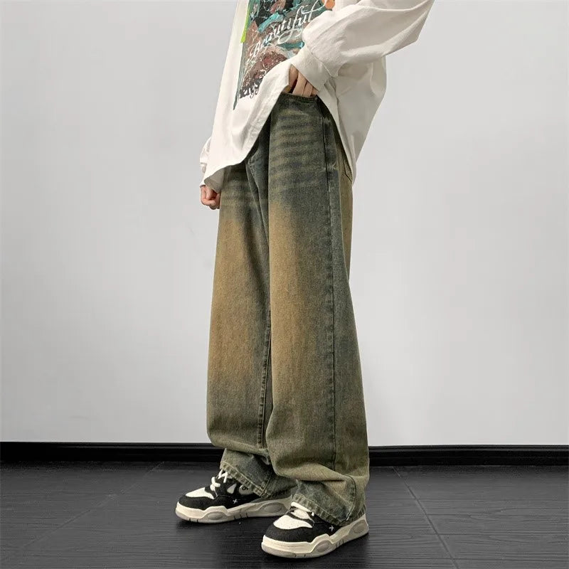 Harajuku Vintage Straight Loose Denim Washed Jeans