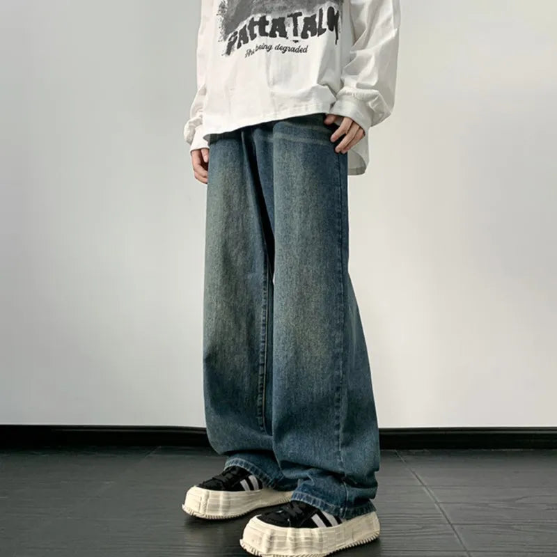 Harajuku Vintage Straight Loose Denim Washed Jeans