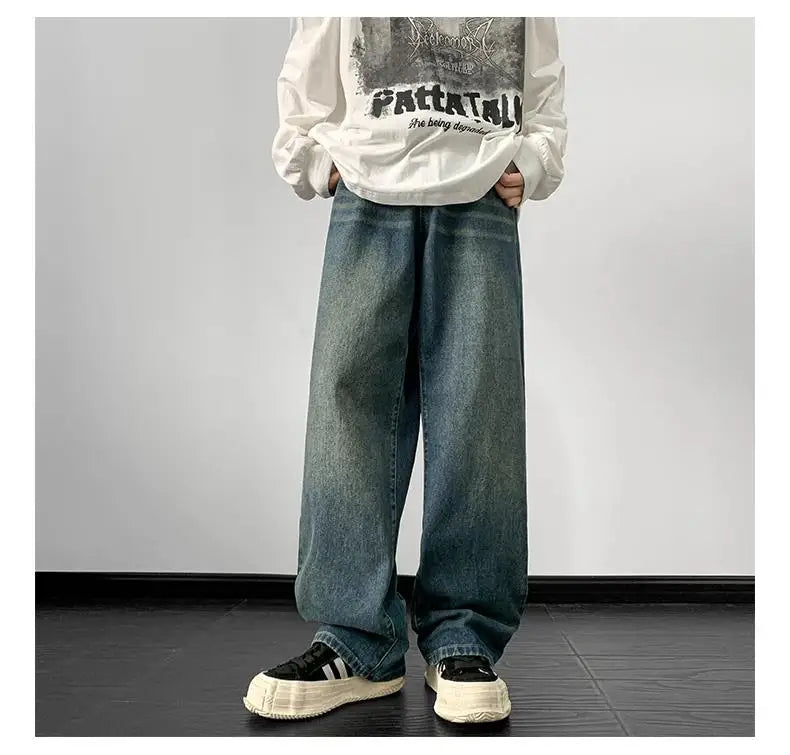 Harajuku Vintage Straight Loose Denim Washed Jeans
