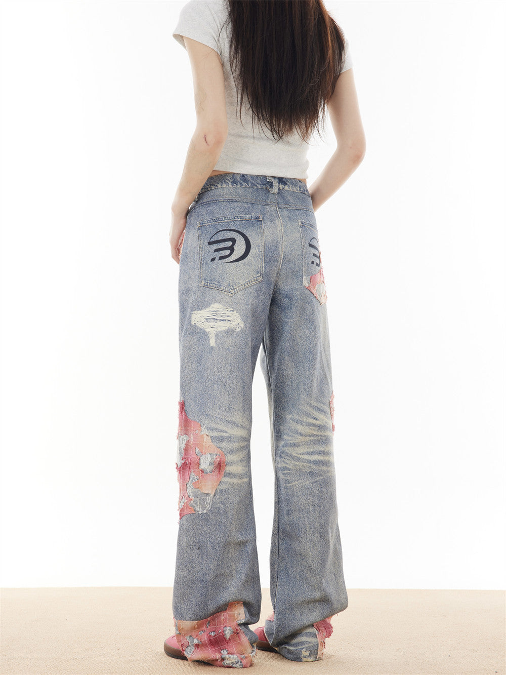 Unisex K-Style Wide Leg Denim Jeans - Loose Fit