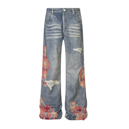 Unisex K-Style Wide Leg Denim Jeans - Loose Fit
