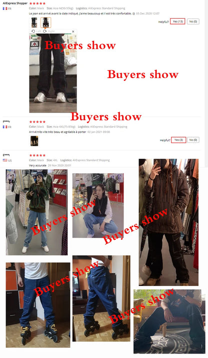 Men’s Wide-Leg Denim Cargo Jeans
