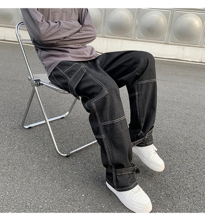 Cargo Wide Leg Jeans Casual Baggy Denim
