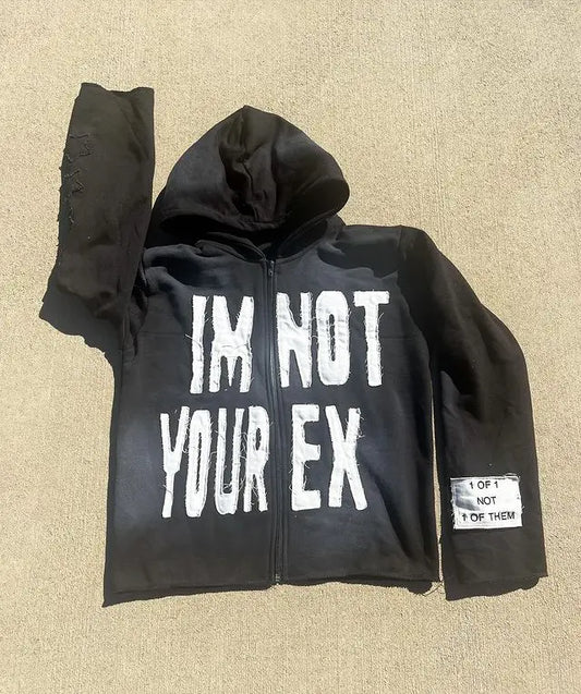 Retro Harajuku Letter Pattern Patchwork Sweatshirt Hoodie