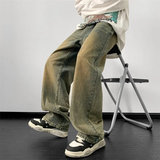 Harajuku Vintage Straight Loose Denim Washed Jeans