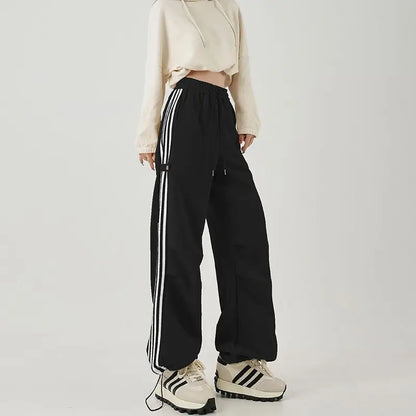 Variant image for High Waist Black Cargo Pants for Women - Loose Fit Wide Leg Trousers-8