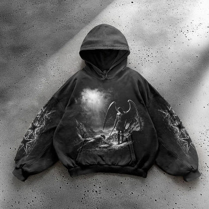 Gothic Hip Hop Print Pattern Hoodie