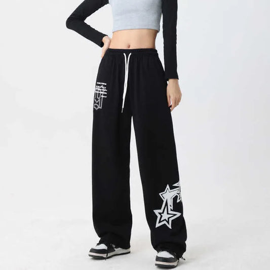 Trendy Wide Leg Joggers for Women - Comfortable Elastic Waist Sweatpants