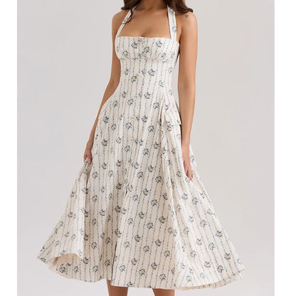Vintage Floral Elegant Klänning För Sommaren