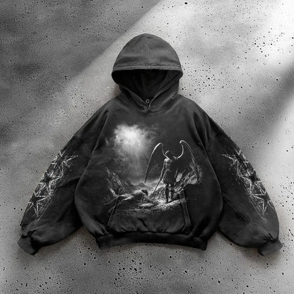 Gothic Hip Hop Print Pattern Hoodie