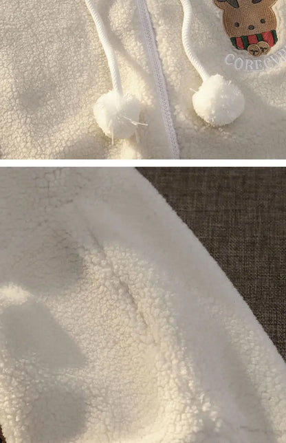 Cute Elk Lamb Velvet Hoodie
