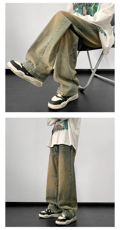 Harajuku Vintage Straight Loose Denim Washed Jeans