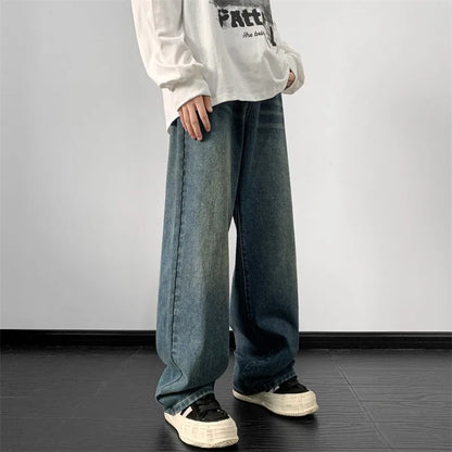 Harajuku Vintage Straight Loose Denim Washed Jeans