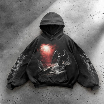 Gothic Hip Hop Print Pattern Hoodie