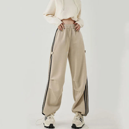 High Waist Black Cargo Pants - Loose Fit Wide Leg Trousers