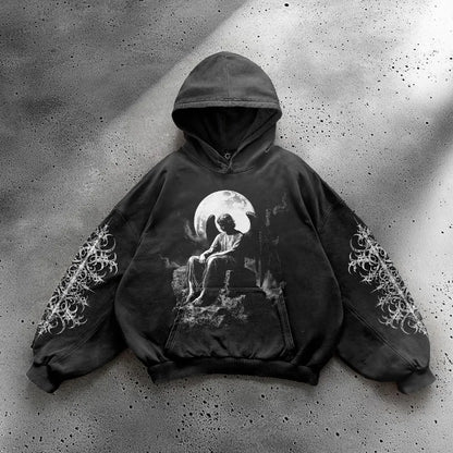 Gothic Hip Hop Print Pattern Hoodie