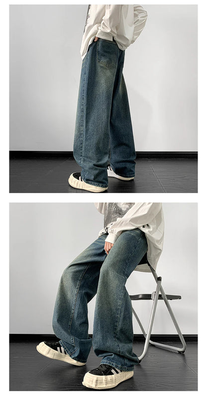 Harajuku Vintage Straight Loose Denim Washed Jeans