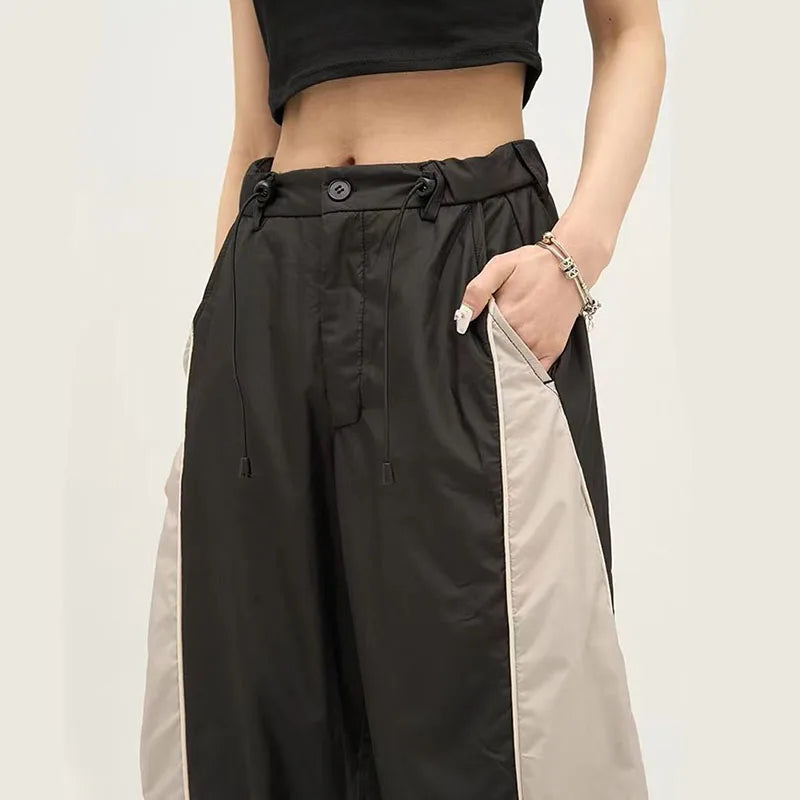 Trendy Wide Leg Joggers for Women - Oversized Sweatpants with Drawstring Waist