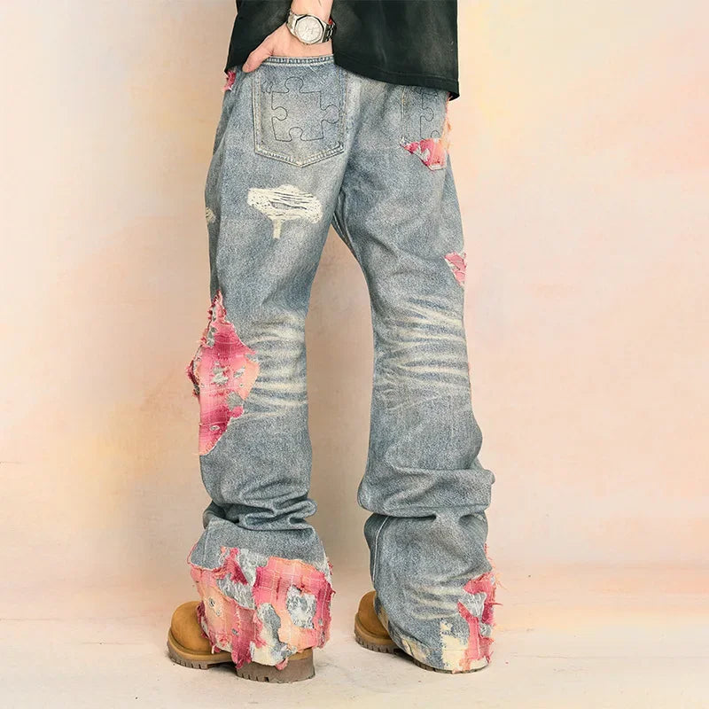 K-Style Wide Leg Denim Jeans - Loose Fit