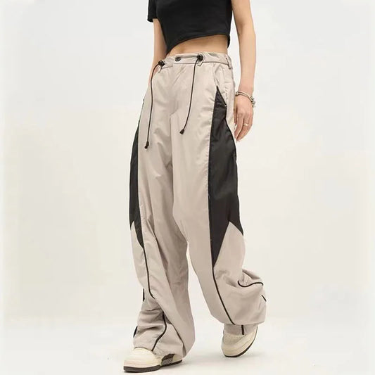 Trendy Wide Leg Joggers for Women - Oversized Sweatpants with Drawstring Waist