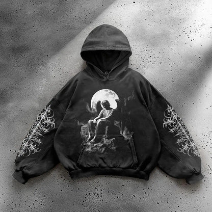 Gothic Hip Hop Print Pattern Hoodie