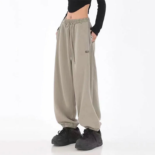 Baggy Sweatpants with Drawstring and Elastic Waist