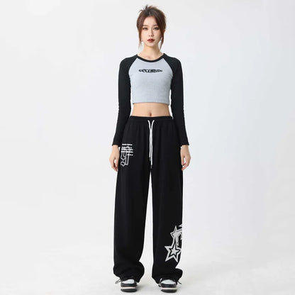 Trendy Wide Leg Joggers for Women - Comfortable Elastic Waist Sweatpants
