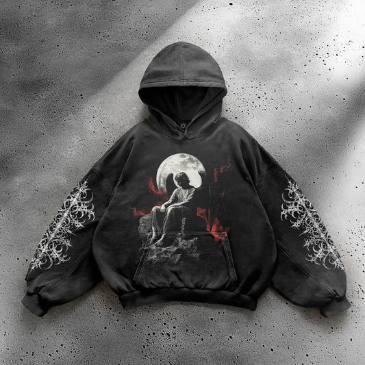 Gothic Hip Hop Print Pattern Hoodie