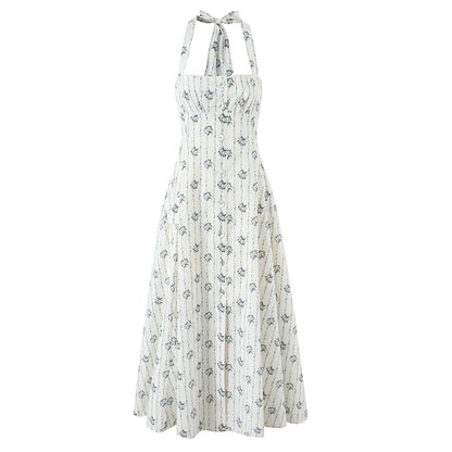 Vintage Floral Elegant Klänning För Sommaren