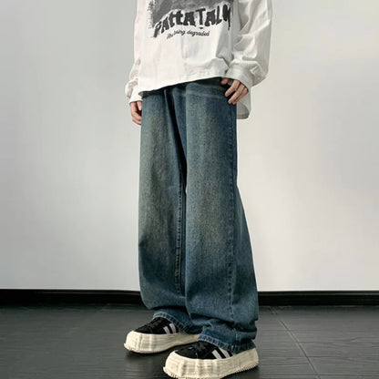 Harajuku Vintage Straight Loose Denim Washed Jeans