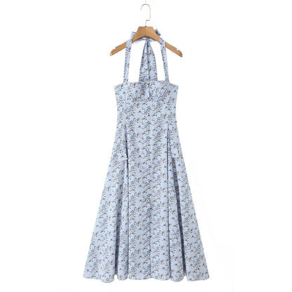 Vintage Floral Elegant Klänning För Sommaren