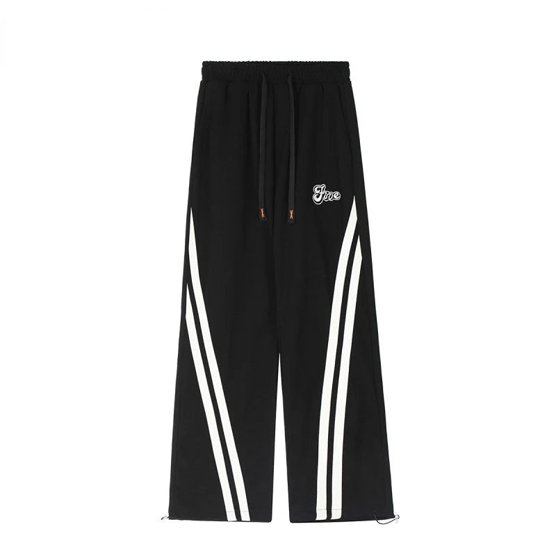 Variant image for Trendy Wide Leg Sweatpants for Women - Oversized Striped Joggers-1