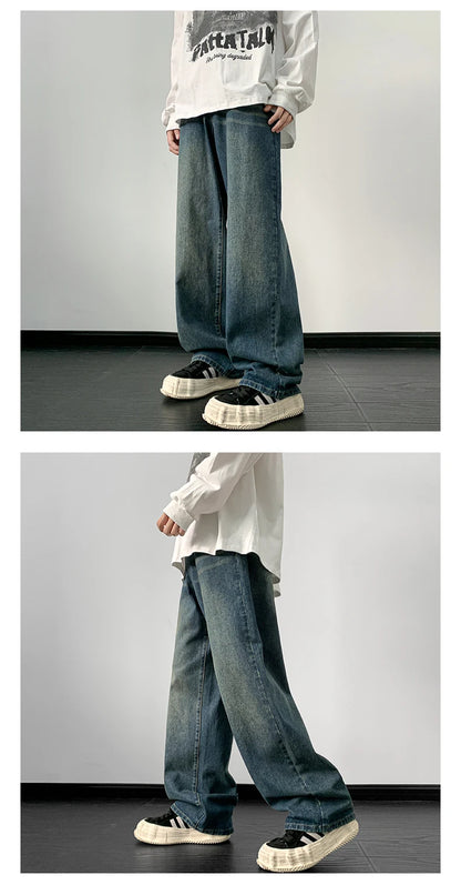 Harajuku Vintage Straight Loose Denim Washed Jeans